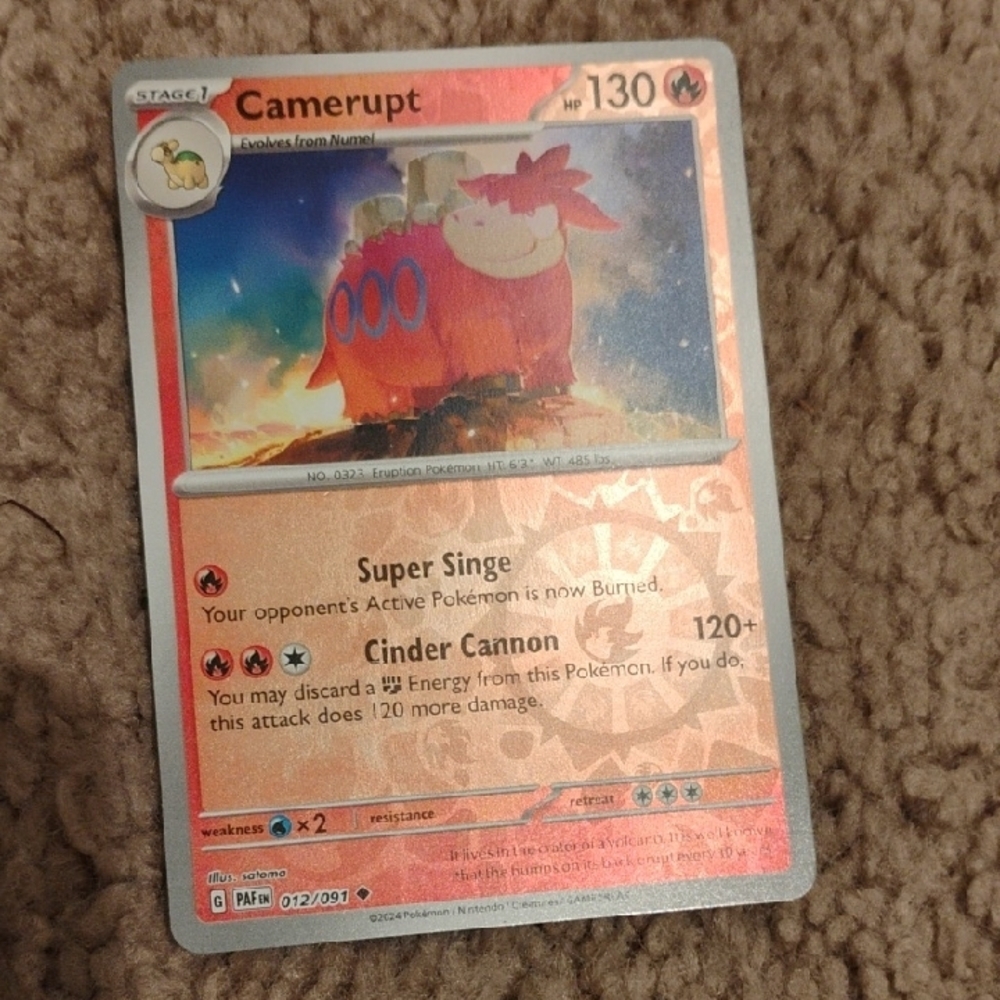 Camerupt Trading Card - Red and Blue